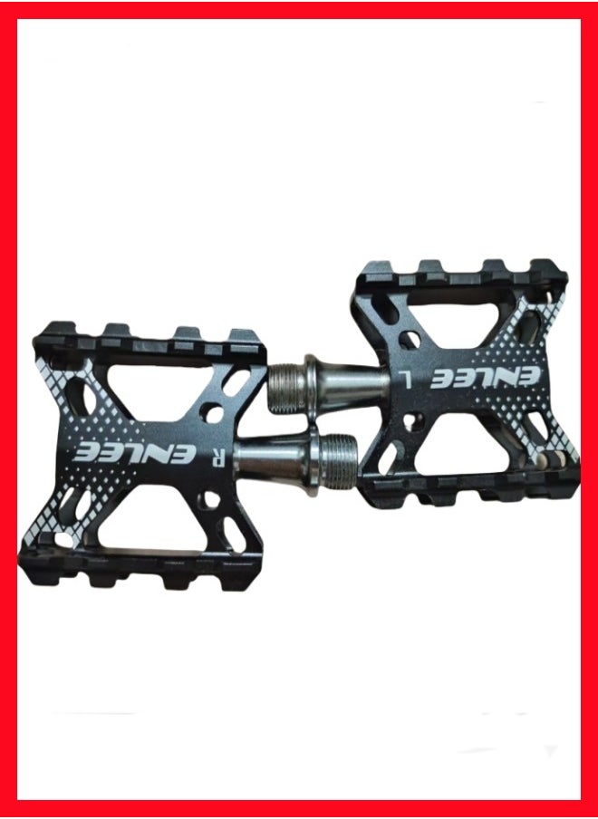 Generic - A Pair of Mountain Road Bicycle Aluminum Alloy Double Ball Pedals,Bike Pedals,Aluminum Alloy Bicycle Pedals,Black Universal Lightweight Aluminum Alloy Platform Pedals - Image 1