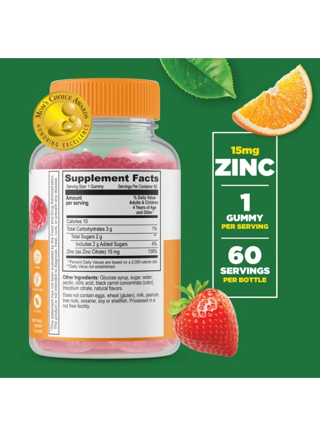 Lifeable Zinc Gummies for Kids |15mg | Great Tasting Kids Zinc Supplements | GMO Free Vegetarian Zinc Vitamins | for Healthy Skin and Immune Support for Kids and Children | 60 Gummies - Image 2