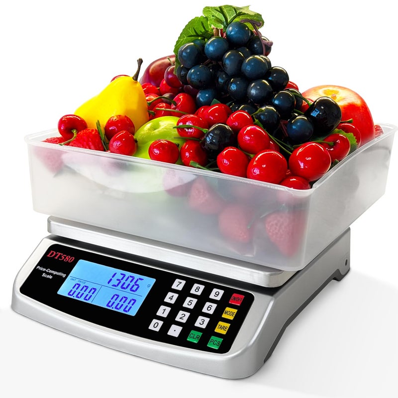MOCCO 110lb/50kg Food Scale, Large Digital Kitchen Scale with Tray, 304 Stainless Steel, Commercial Price Computing Scale, Counting Scale for Baking, Cooking, Meat, Industry, Counting, Adapter Included - Image 1