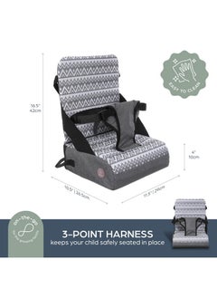 dreambaby Dreambaby Grab ‘N Go Travel Booster Seat with Built-in Storage Space, Portable Highchair Booster Seat for Tables, High-Back Seat and Foldable for Baby Travel, Secured with a 3-Point Harness, Grey  - Image 4