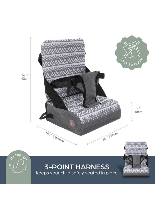 Dreambaby Grab ‘N Go Travel Booster Seat with Built-in Storage Space, Portable Highchair Booster Seat for Tables, High-Back Seat and Foldable for Baby Travel, Secured with a 3-Point Harness, Grey - Image 4