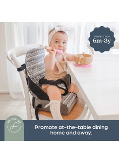 dreambaby Dreambaby Grab ‘N Go Travel Booster Seat with Built-in Storage Space, Portable Highchair Booster Seat for Tables, High-Back Seat and Foldable for Baby Travel, Secured with a 3-Point Harness, Grey  - Image 2