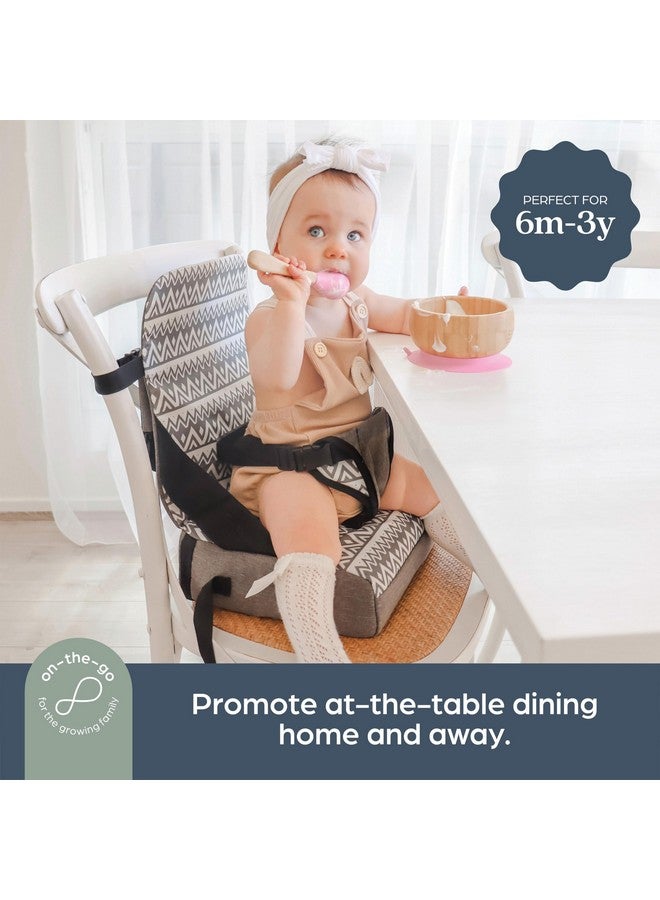 Dreambaby Grab ‘N Go Travel Booster Seat with Built-in Storage Space, Portable Highchair Booster Seat for Tables, High-Back Seat and Foldable for Baby Travel, Secured with a 3-Point Harness, Grey - Image 2
