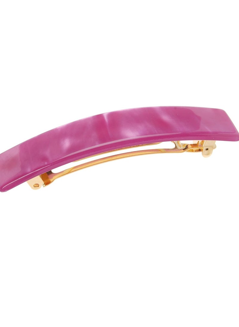 France Luxe France Luxe Classic Rectangle Barrette - Nacro Azalea  - Image 1