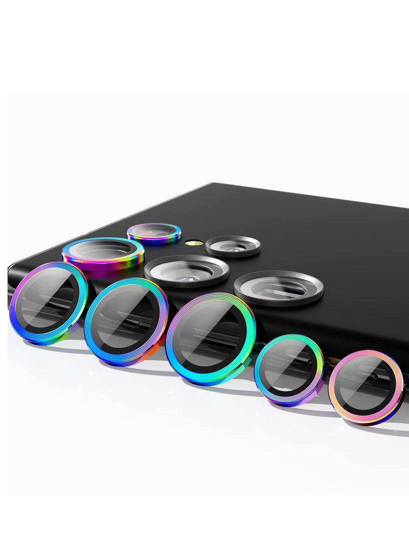 SYOSI Camera Lens Protector for Samsung Galaxy S22 Ultra, 9H Tempered Glass, Scratch Resistant, Metal Ring Camera Cover Screen Protector for Galaxy S22 Ultra 5G (Color) - Image 1