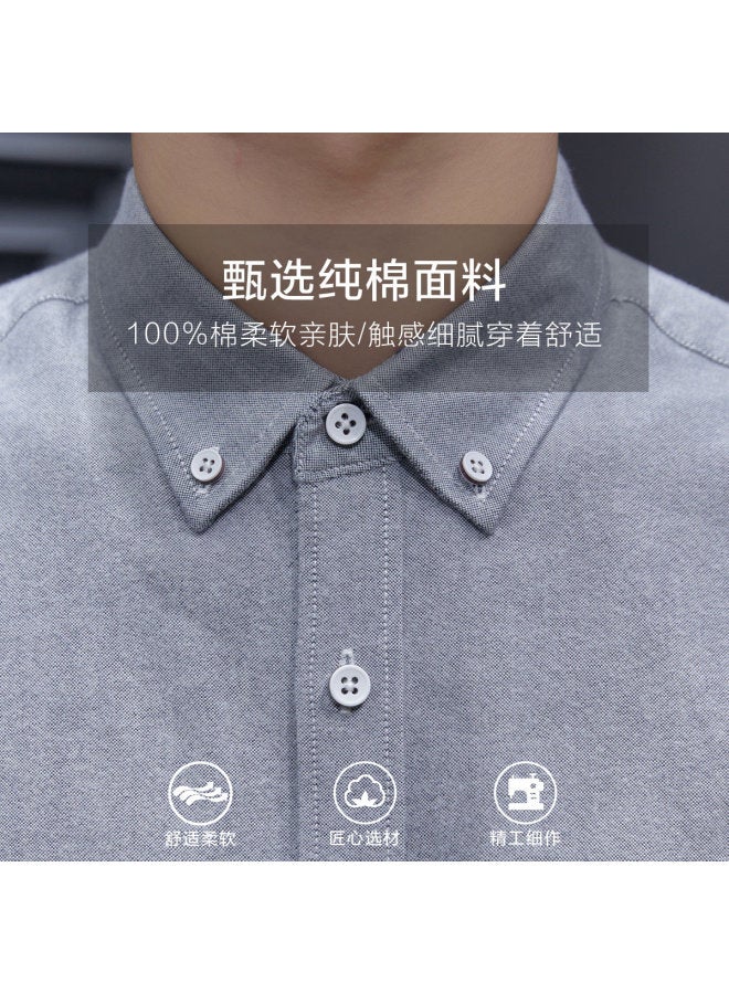 Fapai Solid Color Men's Long Sleeve Shirt, Business Casual Fitted Commuting Shirt For All Seasons - Image 3