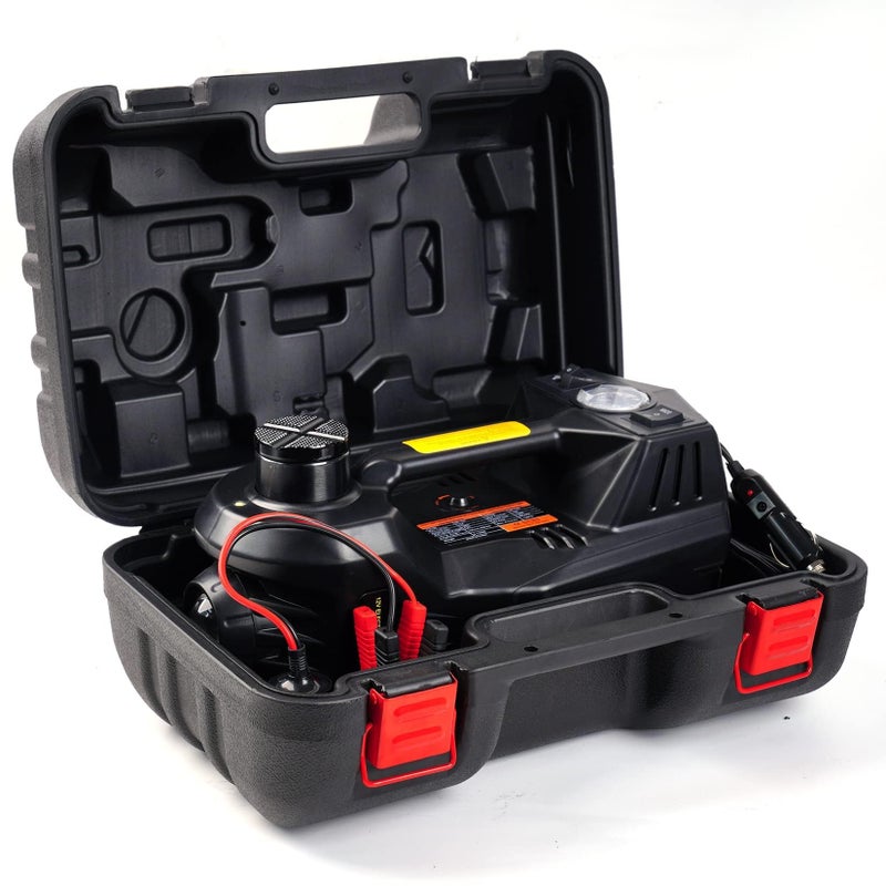 FEANISIFEI Electric Car Jack 5 Ton 12V Floor Jack with Inflator Pump Portable Hydraulic Jack Vehicle Lift for Car SUV Sedan MPV Tire Change with Led Light - Image 1
