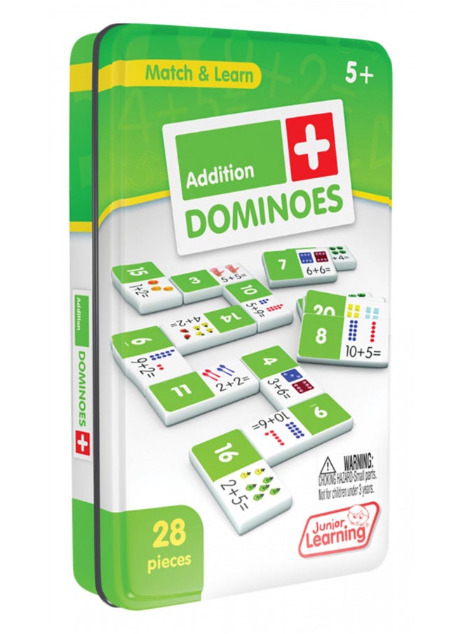 Junior Learning Junior Learning JL481 Addition Dominoes, Multi 7.8 H x 4.7 L x 1.5 W,White  - Image 3