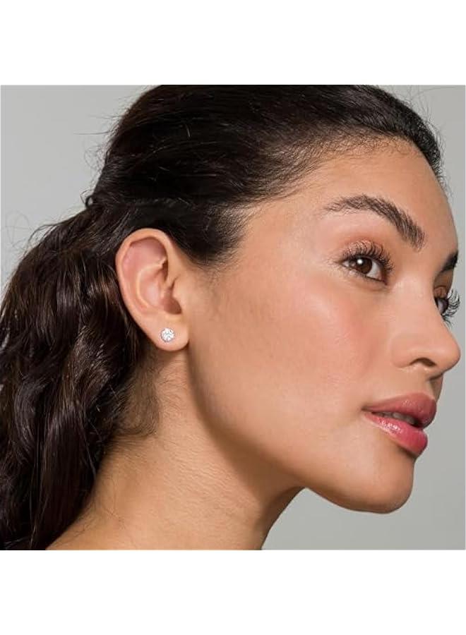 PAVOI 14K Gold Plated Sterling Silver Cubic Zirconia Stud Earrings for Women | Simulated Diamond CZ Earrings - Image 2