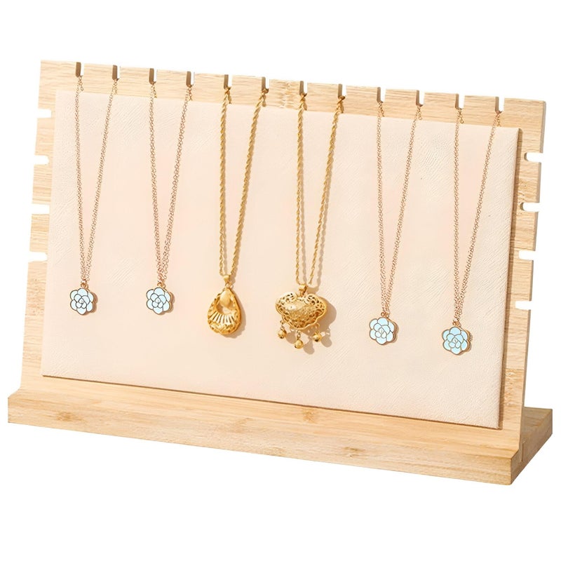 Jewelry Pendant Rack - Creative wooden display stand for necklaces, ideal for retail displays, photography props, and organizing multiple pendants with rustic charm. (Option 2)