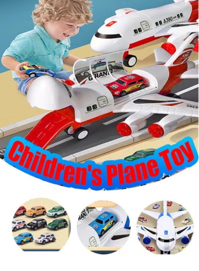 Airplane Toy, Construction Airplane Toys, Aircraft Model with 12 Mini Metal Cars,  Fall-Resistant Large Inertia Children's Aircraft Toy, Impact and Take-off Action, Transport Construction Airplane Toy Play, Vehicles Set for children,Toddler Toy Aircraft，Gift for Birthday and Holidays. - Image 1