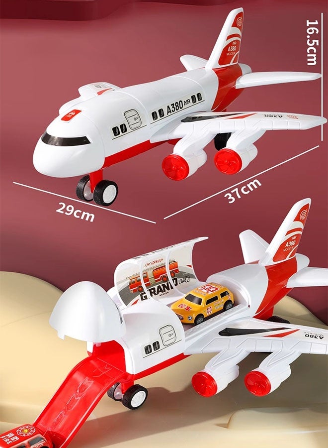 Airplane Toy, Construction Airplane Toys, Aircraft Model with 12 Mini Metal Cars,  Fall-Resistant Large Inertia Children's Aircraft Toy, Impact and Take-off Action, Transport Construction Airplane Toy Play, Vehicles Set for children,Toddler Toy Aircraft，Gift for Birthday and Holidays. - Image 2