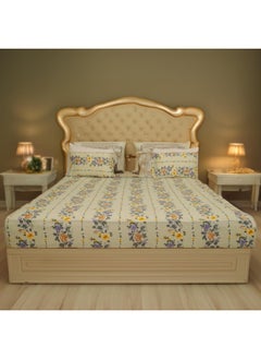 Status Status Contract -2024 Cotton Rich Double Bedsheet With 2 Pillow Covers For Bed Room, Home, Hotel-120 Gsm (Creamy White)  - Image 1