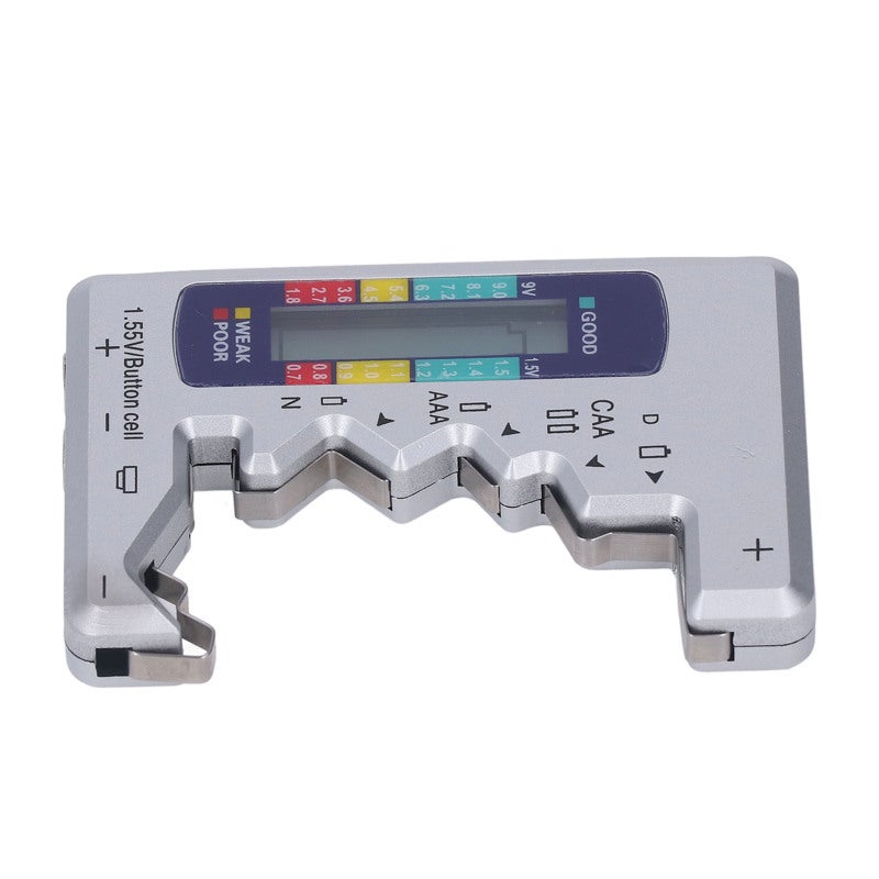 Digital Battery Tester: Silver ABS Material, LCD Screen, Powered By Test Battery - Portable Battery Checker for Home, Outdoor and On-the-go Use - Image 5