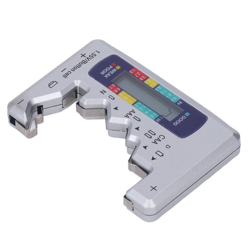Digital Battery Tester: Silver ABS Material, LCD Screen, Powered By Test Battery - Portable Battery Checker for Home, Outdoor and On-the-go Use - Image 4