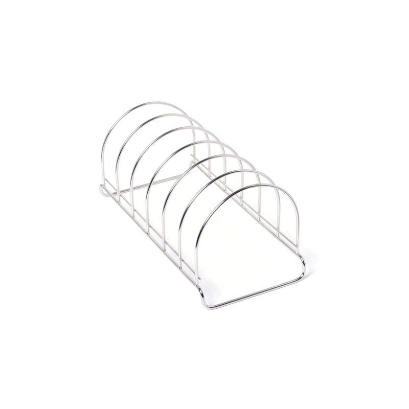EMBASSY Stainless Steel Round 6 Section Plate Rack/Stand for Kitchen | Size - 32 cms | Thali/Utensil Rack, Plate/Dish Stand, Lid Holder - Image 1