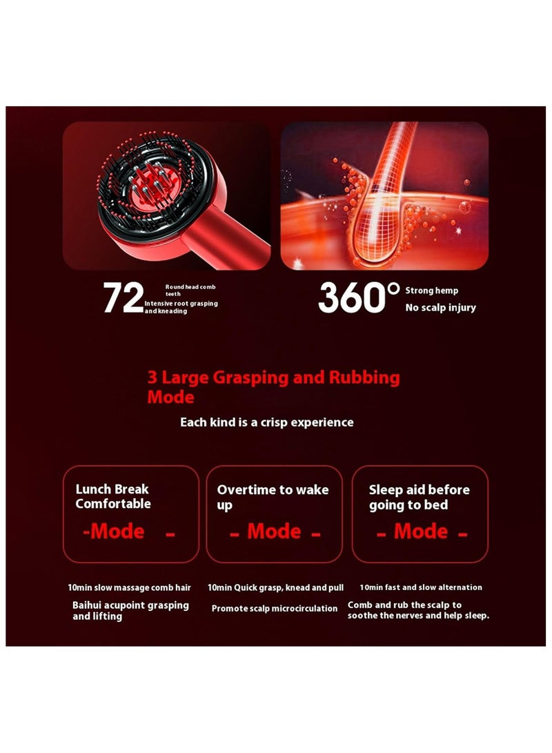 عام فرشاة العلاج بالضوء الأحمر فرشاة مساج للشعر فرشاة تدليك الشعر مع حماية IPX7 مقاومة للماء مساج كهربائي للشعر والشعر فرشاة مساج محمولة للرأس. - Image 5
