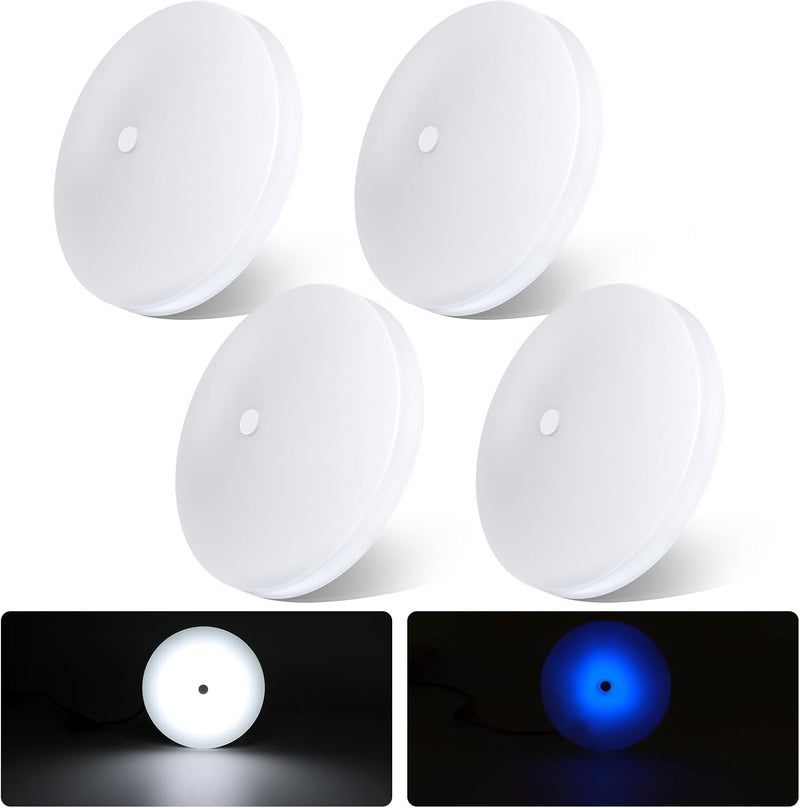 acegoo مصباح سقف LED للعربات المتنقلة من 4.5 بوصة 12 فولت للعربات المتنقلة والقوارب والكرفانات والشاحنات والسيارات، تركيب سطحي CRI90+ عبوة من 4 قطع (5000 كلفن مع ضوء ليلي أزرق) - Image 1