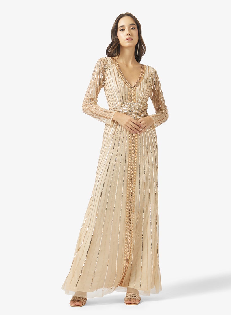 Namshi x Beaded Embellished A Line Dress - Image 1