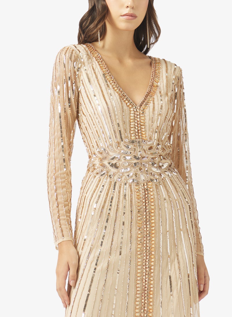 Namshi x Beaded Embellished A Line Dress - Image 3
