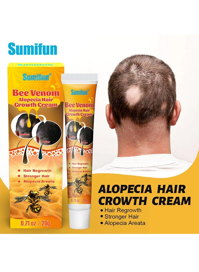 Sumifun Bee Venom Alopecia Hair Growth Cream - Revitalizing Scalp and Promoting Hair Growth - Effective Treatment for Alopecia & Thinning Hair - Nourishes & Strengthens Hair Follicles - Reduces Hair Loss 20g - Image 1