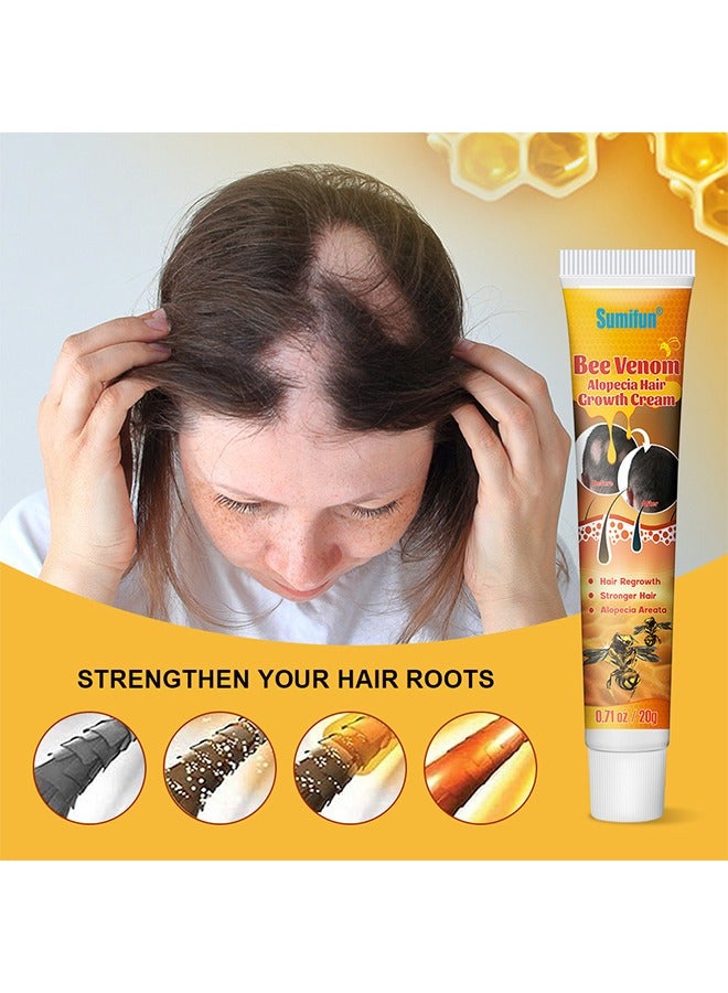 Sumifun Bee Venom Alopecia Hair Growth Cream - Revitalizing Scalp and Promoting Hair Growth - Effective Treatment for Alopecia & Thinning Hair - Nourishes & Strengthens Hair Follicles - Reduces Hair Loss 20g - Image 4