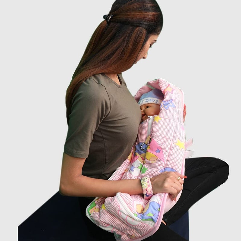 HOOPA Cotton 2-In-1 Quilt Covered Pillow (Pink) | Feeding Pillow | Nursing Pad | Breastfeeding Cushion - Image 2