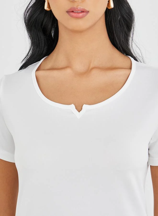 Take Two Take Two Solid Round Neck T-Shirt