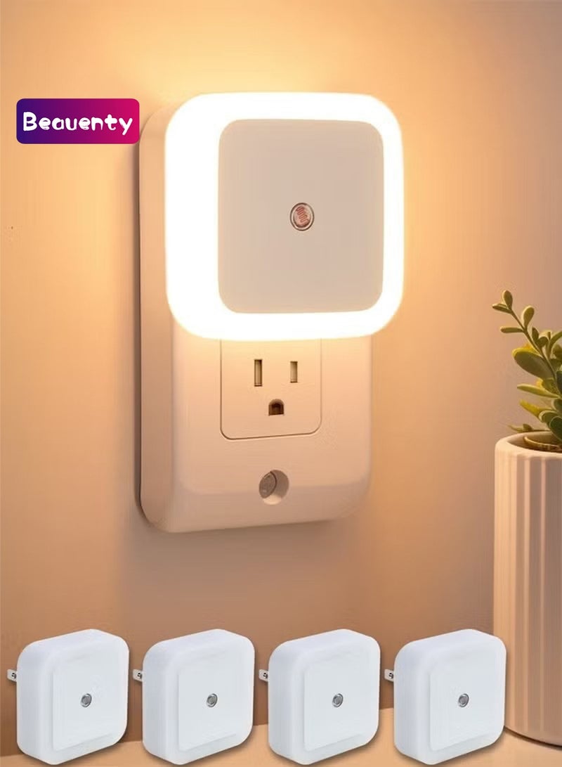 Beauenty Night Light, Night Lights Plug into Wall 4-Pack, Nightlight Plug in Night Light, Dusk to Dawn Night Lamp Led Night Light for Kids Bedroom, Bathroom, Hallway Warm - Image 1