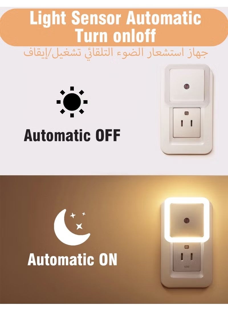 Beauenty Night Light, Night Lights Plug into Wall 4-Pack, Nightlight Plug in Night Light, Dusk to Dawn Night Lamp Led Night Light for Kids Bedroom, Bathroom, Hallway Warm - Image 4