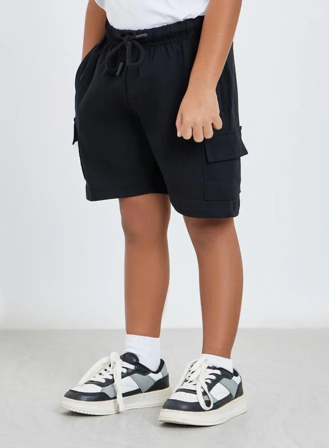Styli Styli Boys Cotton Slogan T-Shirt and Shorts Set