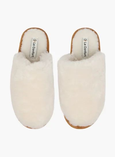 لو كونفورت Faux Fur Textured Bedroom Mules