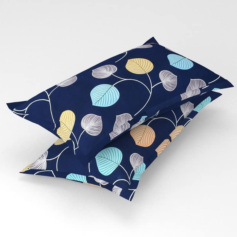 BSB HOME Premium Cotton Flat Double Bedsheets with 2 King Size Pillow Covers | Double Bed Breathable | Wrinklefree | Ultrasoft 180 TC Supersoft | 90x90 Inches, 7X7.5 Feet | Blue, Polkadot - Image 3