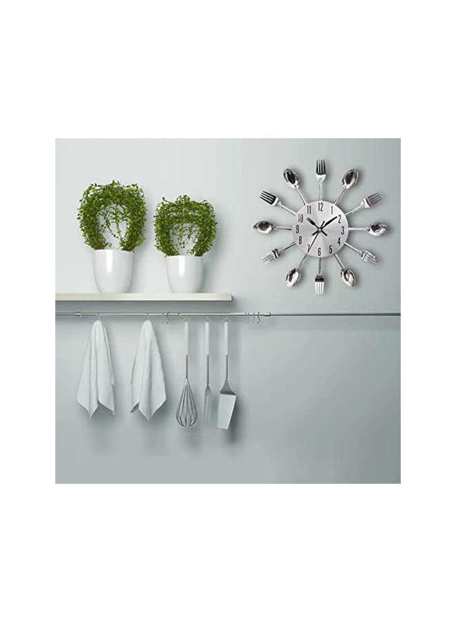 The Bros 12" Kitchen Wall Clock, 3D Removable Modern Creative Cutlery Kitchen Spoon Fork Wall Clock for Home Decoration - Image 3