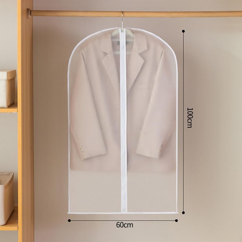 XUTONG eaImpermbles 6 Pieces Clothes Covers, Transparent Suit Bag Foldable with Zip, High Density Dustproof, Suitable for Suits, Shirts, Dresses, Coats - Image 2