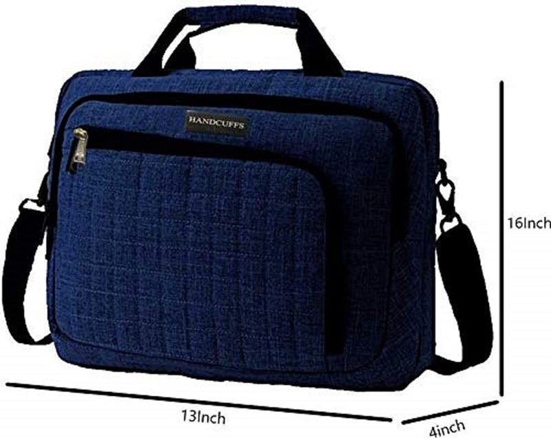 Handcuffs Laptop Bag 15.6 Inches Messenger Shoulder Sling Bags Waterproof Office Bag for Men & Women (Blue) - Image 2