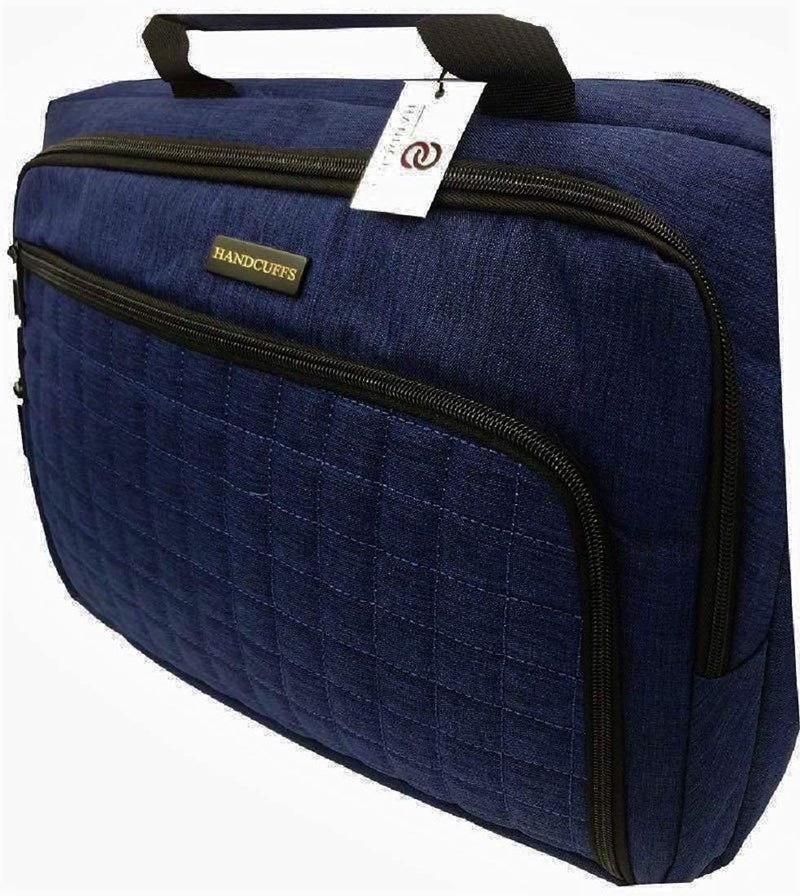Handcuffs Laptop Bag 15.6 Inches Messenger Shoulder Sling Bags Waterproof Office Bag for Men & Women (Blue) - Image 3