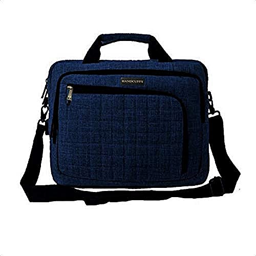 Handcuffs Laptop Bag 15.6 Inches Messenger Shoulder Sling Bags Waterproof Office Bag for Men & Women (Blue) - Image 1
