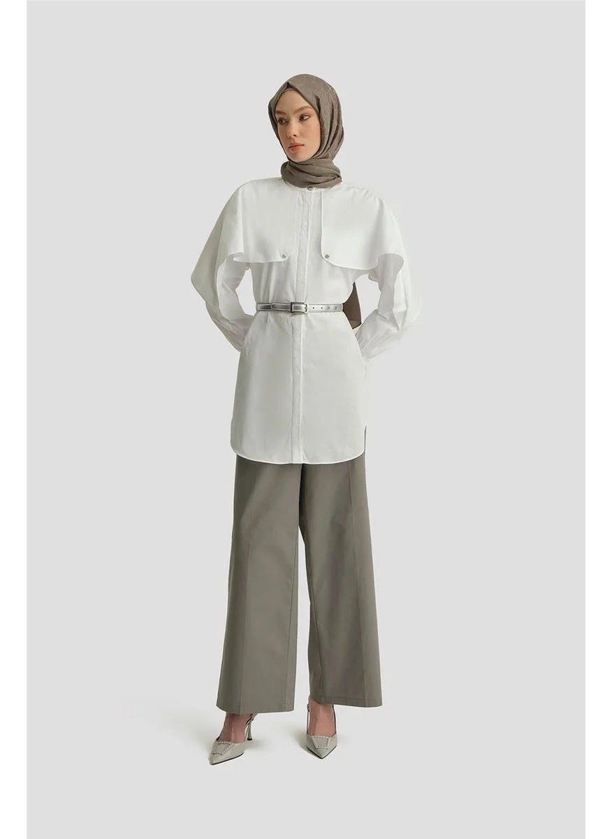 ARMINE Cape Detailed Cotton Tunic 25Y4606 White