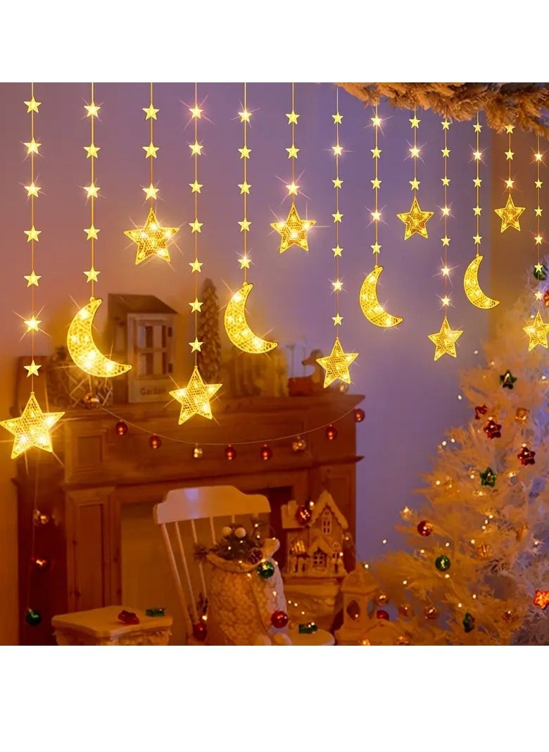 1pc Star & Moon String Lights - 299.92cm, 98 LED, 8 Lighting Modes, Indoor Twinkle Fairy Lights for Ramadan Kareem & Eid Mubarak Decorations, Perfect for Home & Kitchen Eid al-Fitr Celebrations - pzsku/Z35880FD84425CE83CC6FZ/45/_/1739875851/1b088cba-a8bf-4cbf-86fd-1801b135b942