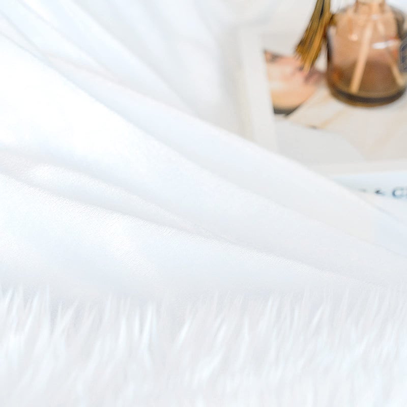 JONIYEAR Extra 2.8" Long Hair Fluffy Faux Fur Throw Blanket 50" x 60", Luxury Soft Decorative Fuzzy Furry Blanket for Couch, Cozy Plush Shaggy Blankets for Sofa Bed, Cute Lovely Blanket for Pet, White - Image 4