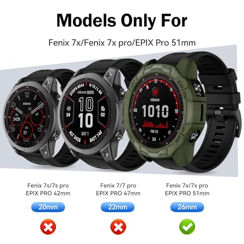 ISABAKE Case Cover Compatible with Garmin Fenix 7X/Fenix 7X Pro/EPIX Pro 51mm, Soft Anti Drop Replacement Protective Cases Smart Watch Accessories - Image 4