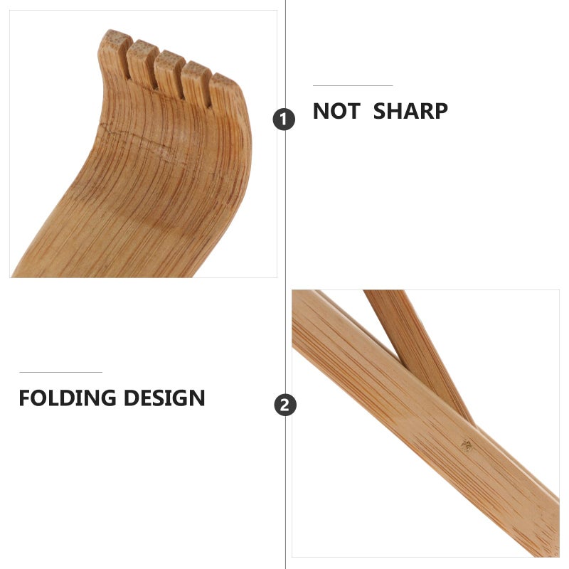 EXCEART Bamboo Back Folding Scratcher Hand Body Backscratcher Travel Size Extendable Long Handle Back Scratcher,Wood for Adults Men Elderly Itching Relief Portable - Image 5