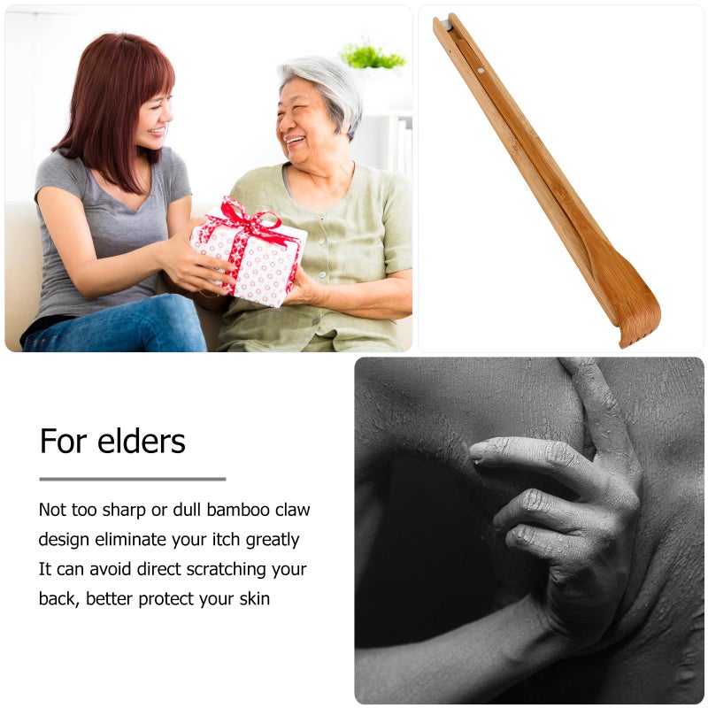 EXCEART Bamboo Back Folding Scratcher Hand Body Backscratcher Travel Size Extendable Long Handle Back Scratcher,Wood for Adults Men Elderly Itching Relief Portable - Image 4