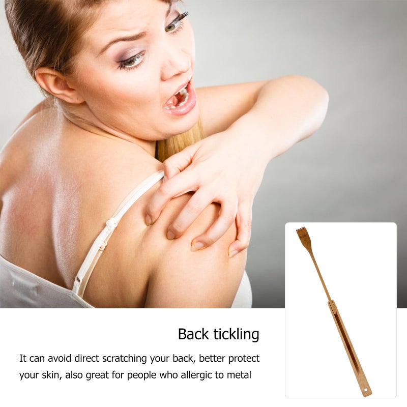 EXCEART Bamboo Back Folding Scratcher Hand Body Backscratcher Travel Size Extendable Long Handle Back Scratcher,Wood for Adults Men Elderly Itching Relief Portable - Image 2