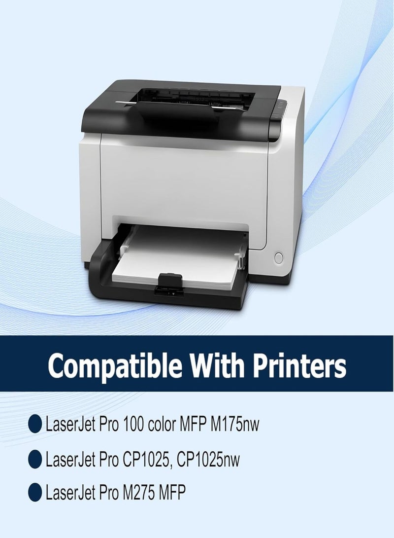 Replacement 126A Toner Cartridge Set (CE310A CE311A CE312A CE313A) – Black, Cyan, Magenta, Yellow – Compatible with HP LaserJet Pro CP1025nw, MFP M175nw, M275nw - Image 2