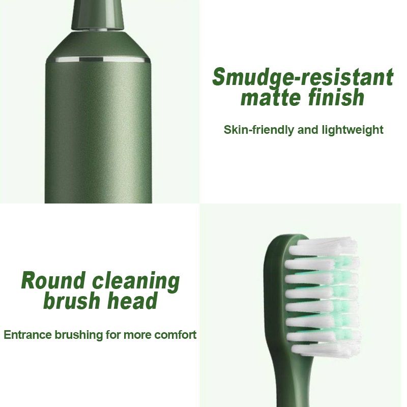 Showsee D1 Electric Toothbrush, Ultrasonic Vibration, Wireless Charging, Ipx7 Waterproof, Portable Oral Hygiene, Green - Image 3