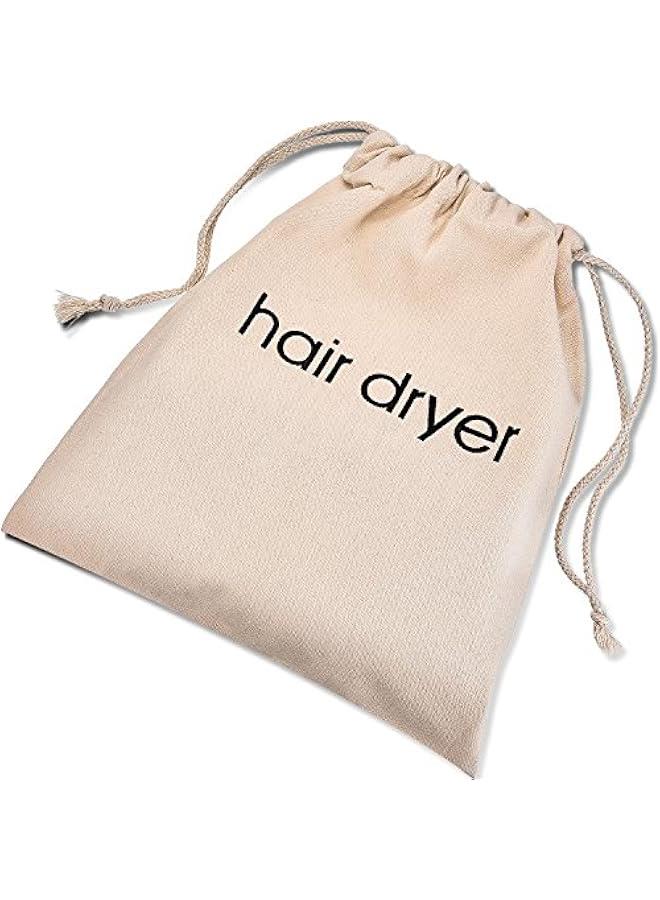 عام حقيبة مجفف الشعر، حقيبة برباط، حقيبة مجفف الشعر، 11.8 × 13.8 بوصة (قطن، بيج) - Image 1