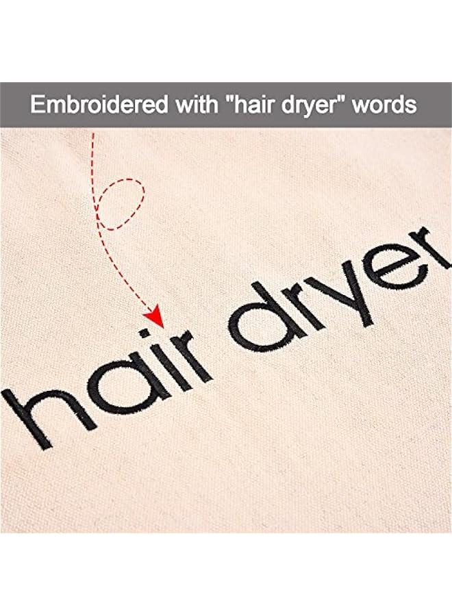 عام حقيبة مجفف الشعر، حقيبة برباط، حقيبة مجفف الشعر، 11.8 × 13.8 بوصة (قطن، بيج) - Image 4