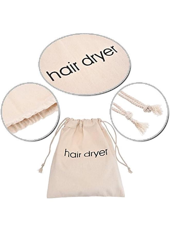 عام حقيبة مجفف الشعر، حقيبة برباط، حقيبة مجفف الشعر، 11.8 × 13.8 بوصة (قطن، بيج) - Image 3
